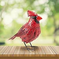 Gute Red Cardinal Metal Garden Statue - Realistic Large Bird Yard Sculpture, Weather-Resistant Outdoor Decor & Sympathy Gift