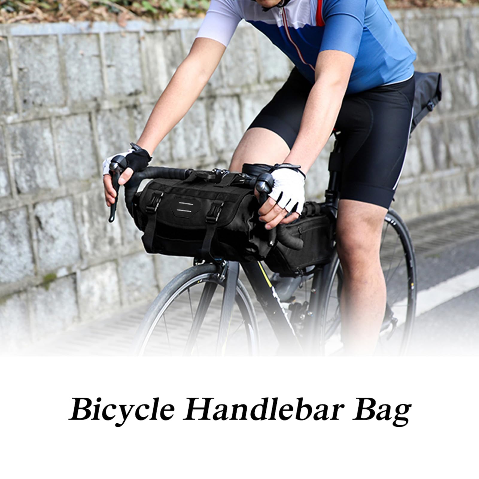 Lixada Wodoodporna torba rowerowa Mountain Road MTB rowerowa przednia rama kierownicy pannier sucha torba z regulowanym zamkiem błyskawicznym 3L-7L (czarna)
