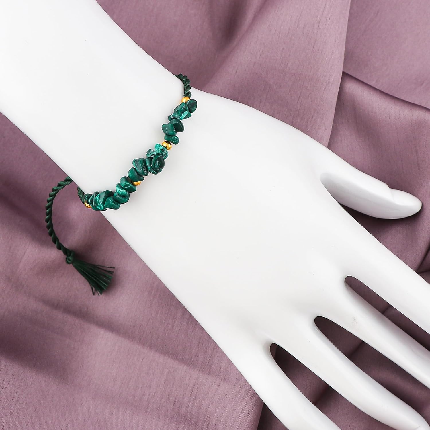 Gemstone Chips Rope Bracelet – Adjustable Handmade Crystal Chip Bead Bracelet for Women & Men, Natural Stone Healing Jewelry, Boho Style, Unisex Spiritual Gift - Image 5