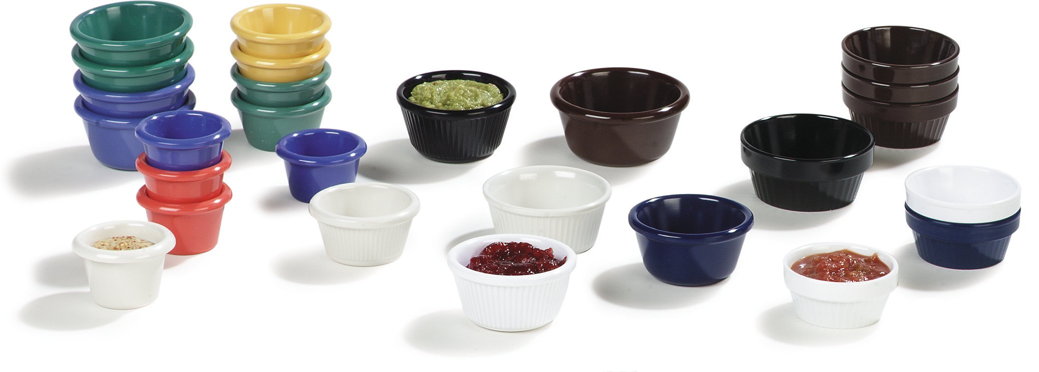 Carlisle S28503 Melamine Smooth Ramekin, 4 oz de capacidad, Negro (Caja de 48)