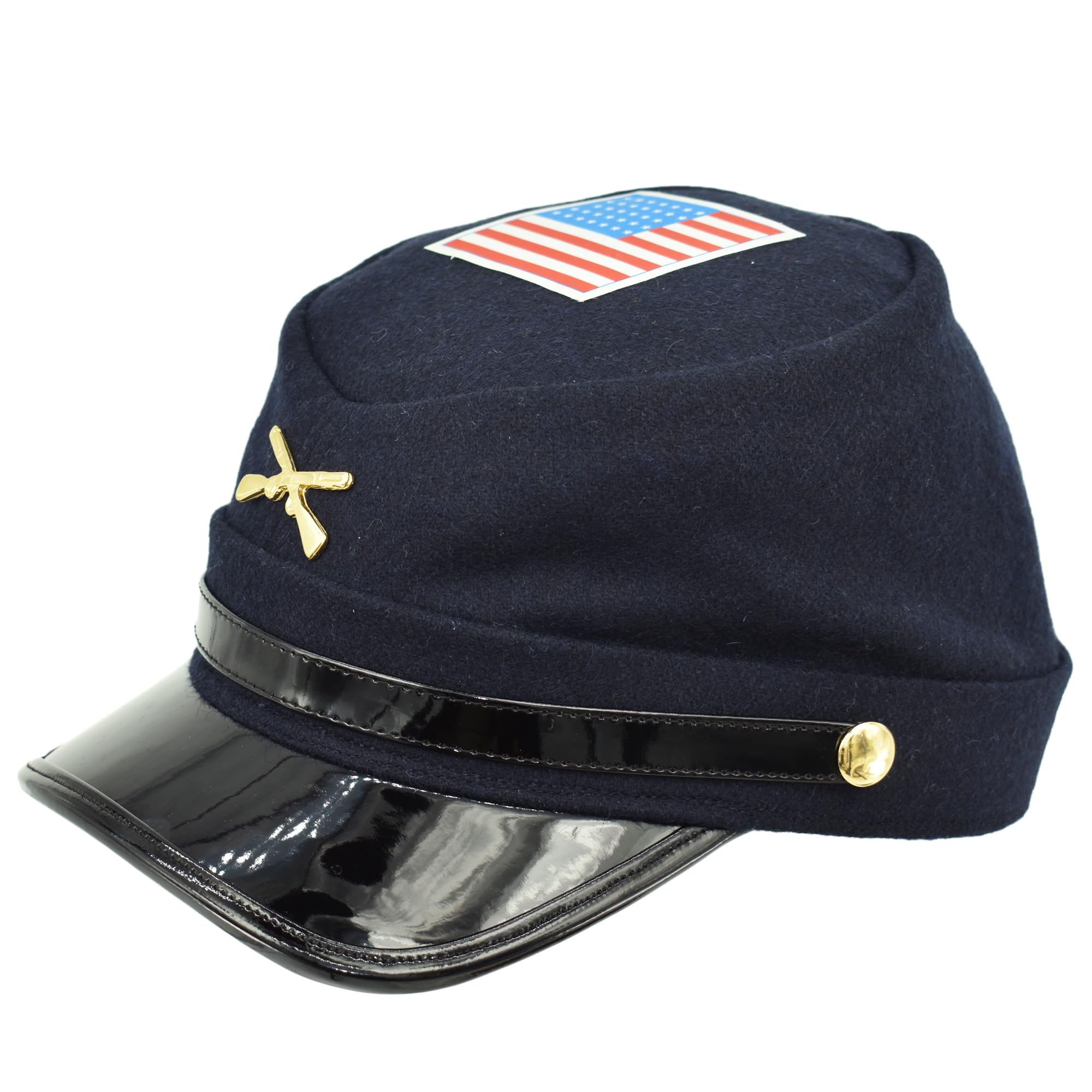 Melegari Berretto Militare con Visiera Lucida | America 1861-1865 | Unione - Confederazione | nordisti - sudisti | Produzione Italiana