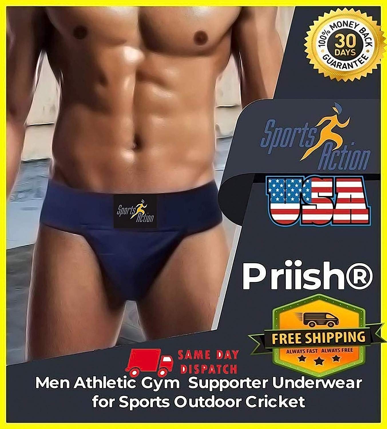 Priish® Men Athletic Gym Supporter for Men Underwear Sports Support