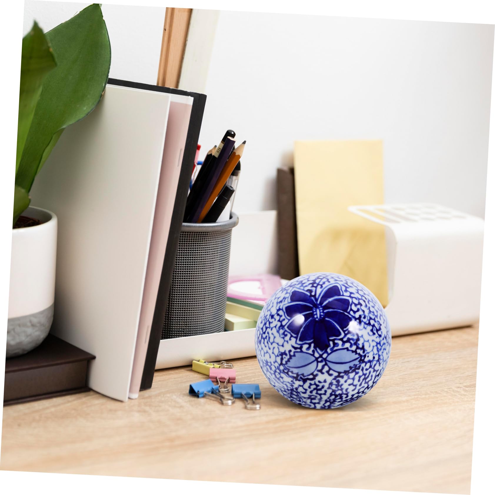 Lot De 3 Boules en Porcelaine Délicates pour Décoration De Bureau Et Daquarium Plusieurs Styles
