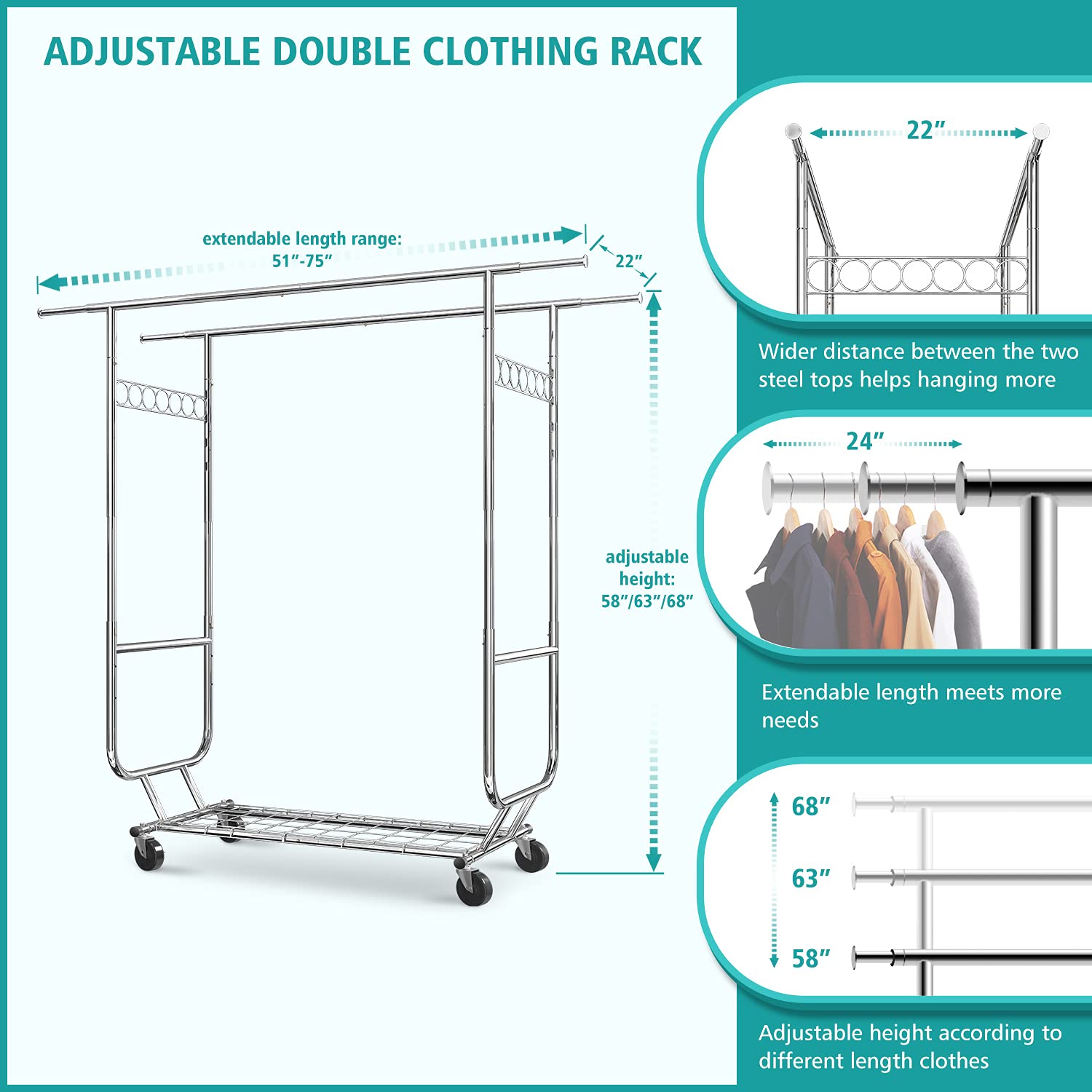 Buy Raybee Clothes Rack Heavy Duty Clothing Racks for Hanging Clothes