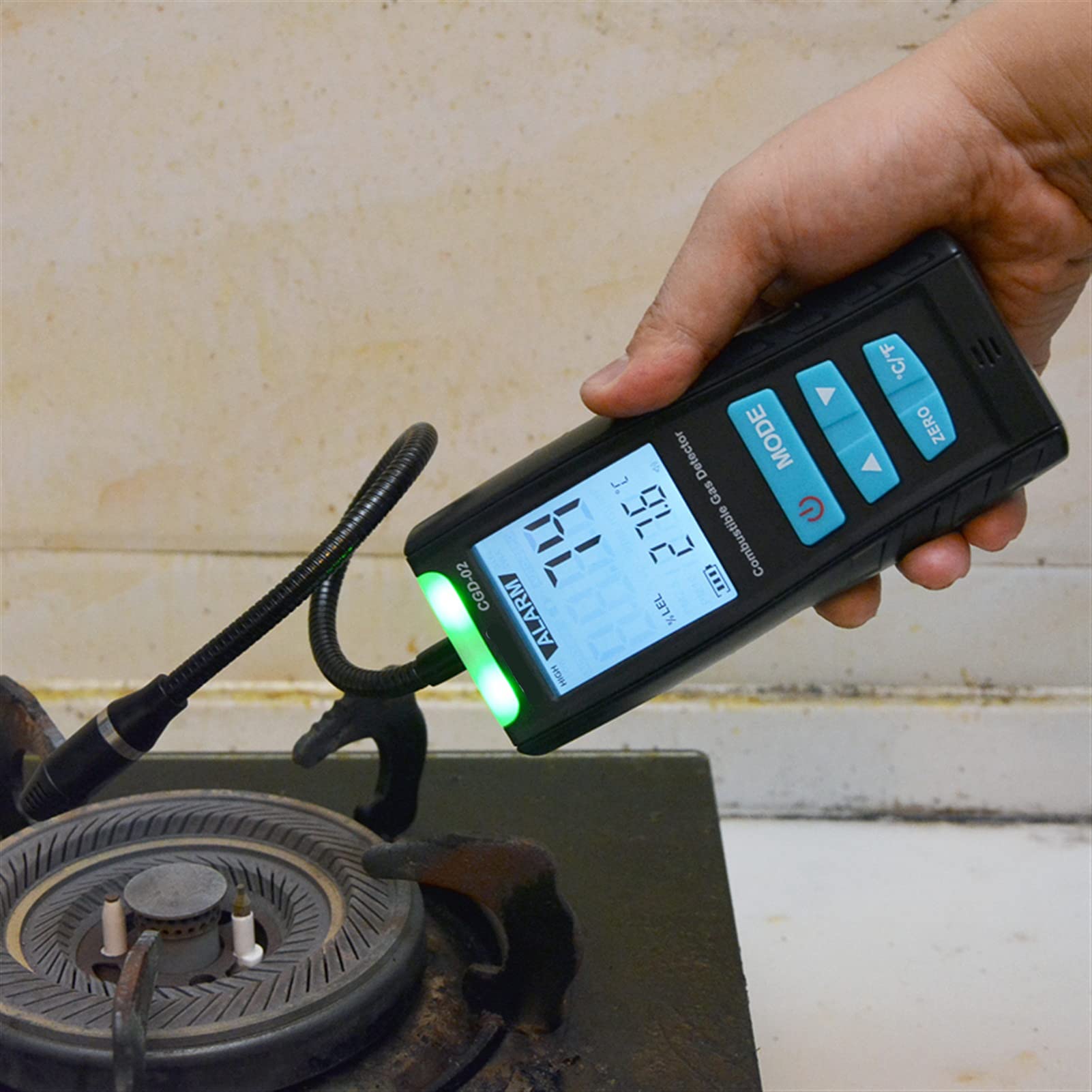 Detector de Gas Lcd Analizador de gas detector combustible medidor monóxido carbono portátil CO Probador monitor fugas(CGD02A)
