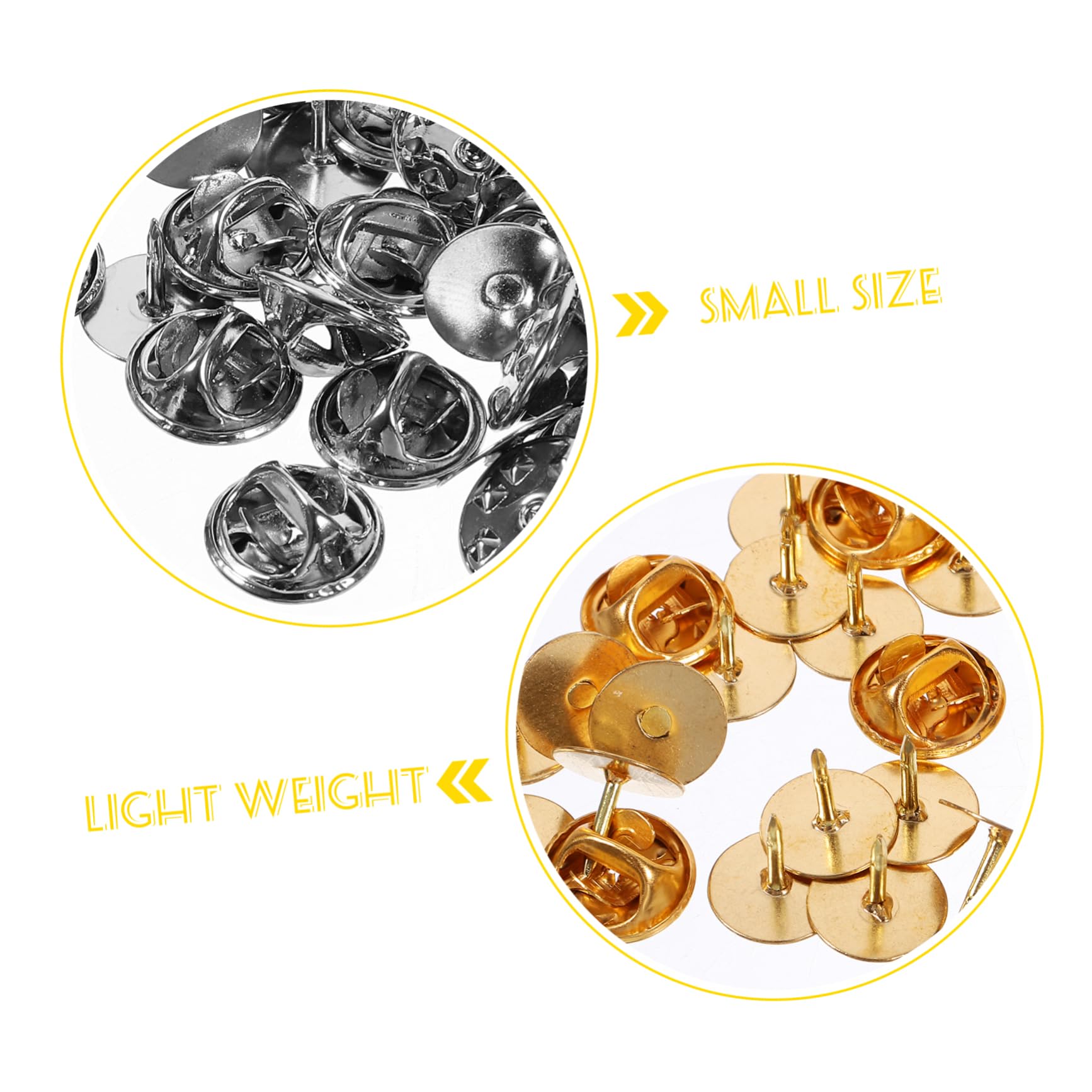 ARTIBETTER 100Sets Locking Pin Backs for Enamel Pins and Safety Backs Craft Accessory for Brooches Hats and DIY Jewelry Making Portable and Lightweight Design