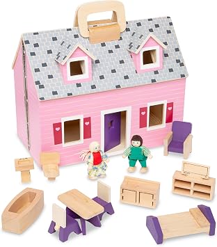 Melissa & Doug Maison de Poupées Portable en Bois Pliable