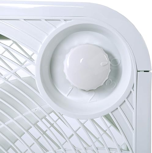 Miniatura 8 de Ventilador de piso clásico Hurricane, ventilador de montaje en caja con 3 velocidades silenciosas, blanco, 20" - Unidad de enfriamiento de aire