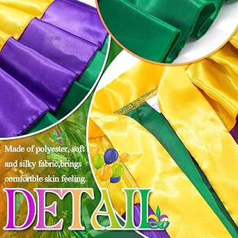 Nicute Mardi Gras Skirt Layered Ruffle Short Skirt Carnival Dance Costume for Women (Gold Purple Green)