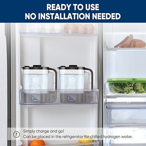 Miniatura 5 de Jarra de agua de hidrógeno de 72 onzas, tecnología dual de iridio y platino, hasta 3000 PPM, tecnología SPEPEM, botella de agua HydroHealth para la