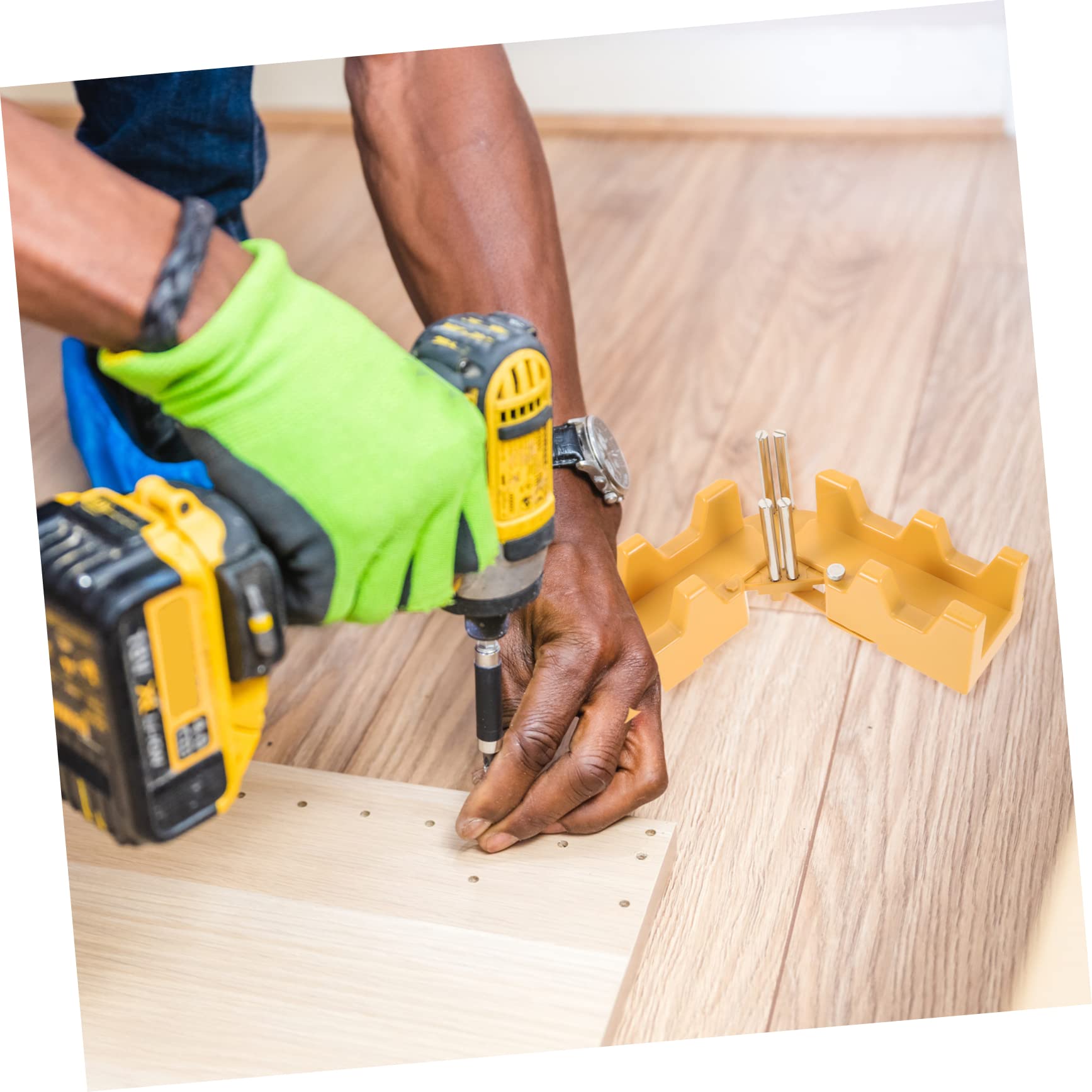 Miter Saw Protractor Strumento di Misurazione Smusso 85-180° | Miter Saw Protractor, Giallo Abs e Acciaio Inossidabile, Facile da Trasportare, per Falegnameria e Lavori Domestici