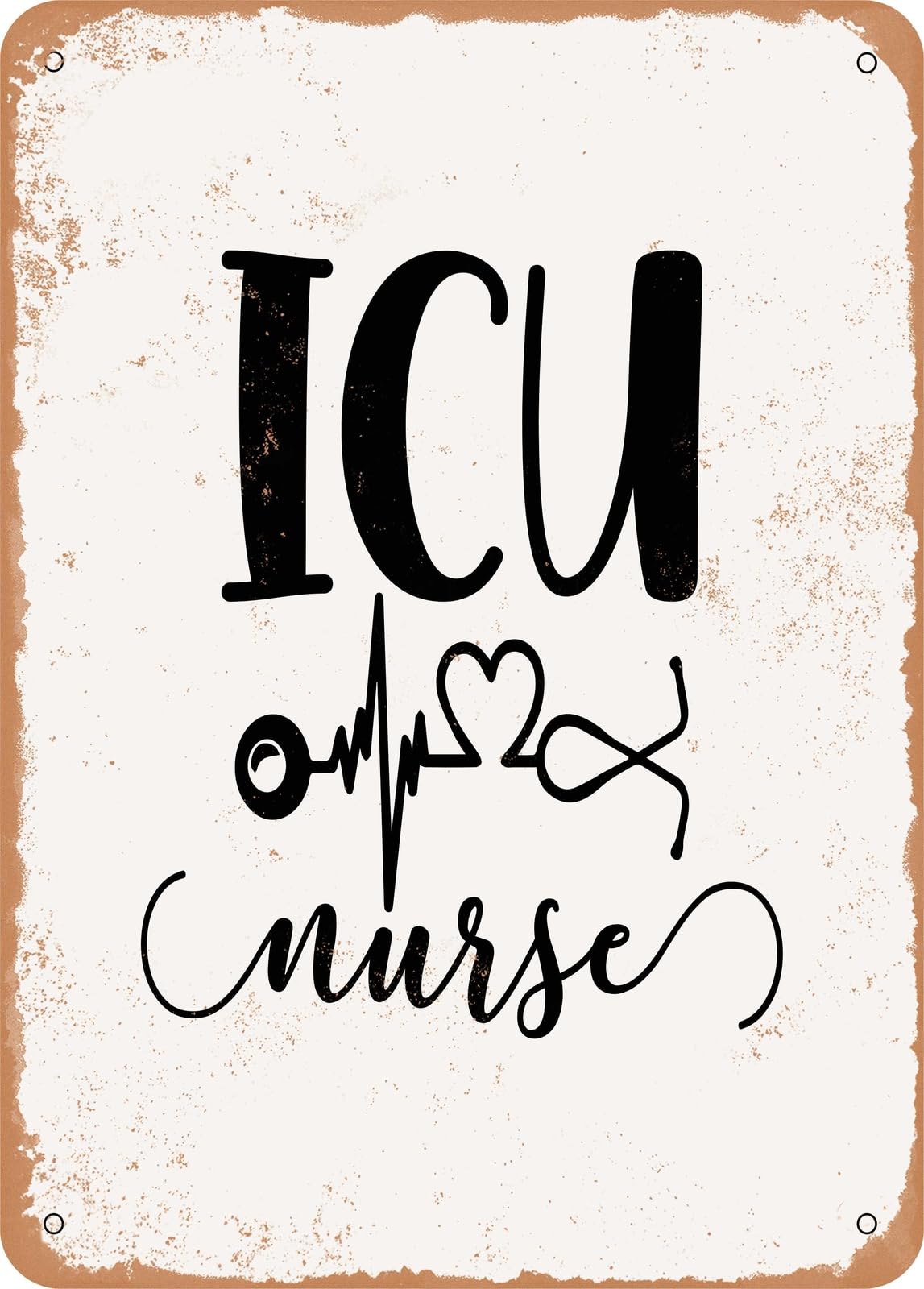 Miaomansenstore Metal Sign - Icu Nurse - Vintage Rusty Look Home Decor