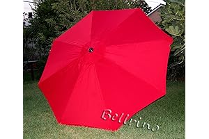 BELLRINO DECOR RED Umbrella Canopy Replacement for 10ft with 8 Ribs