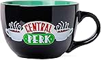 Silver Buffalo FRIENDS Central Perk Black Ceramic Mug Oversized for Coffee, Soup, 24 Ounces