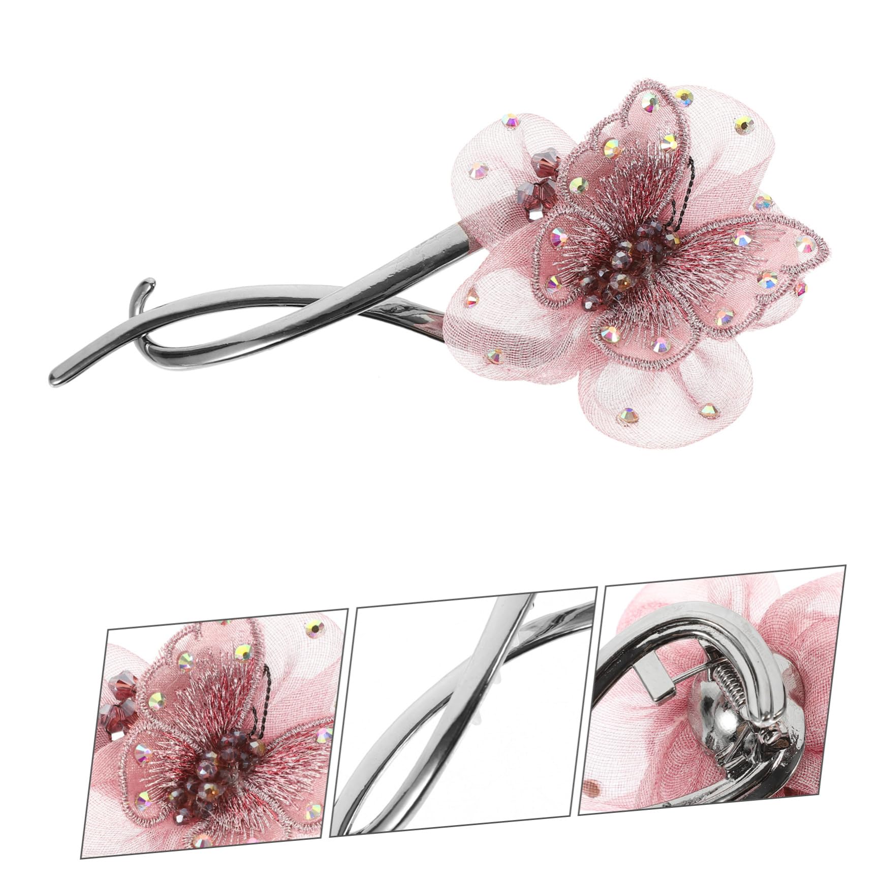 VICASKY 5 Pezzi Fermaglio per Antiscivolo in e Clip Twist Francese per Acconciature e Cavallo Accessorio Femminile Raffinato Rosa