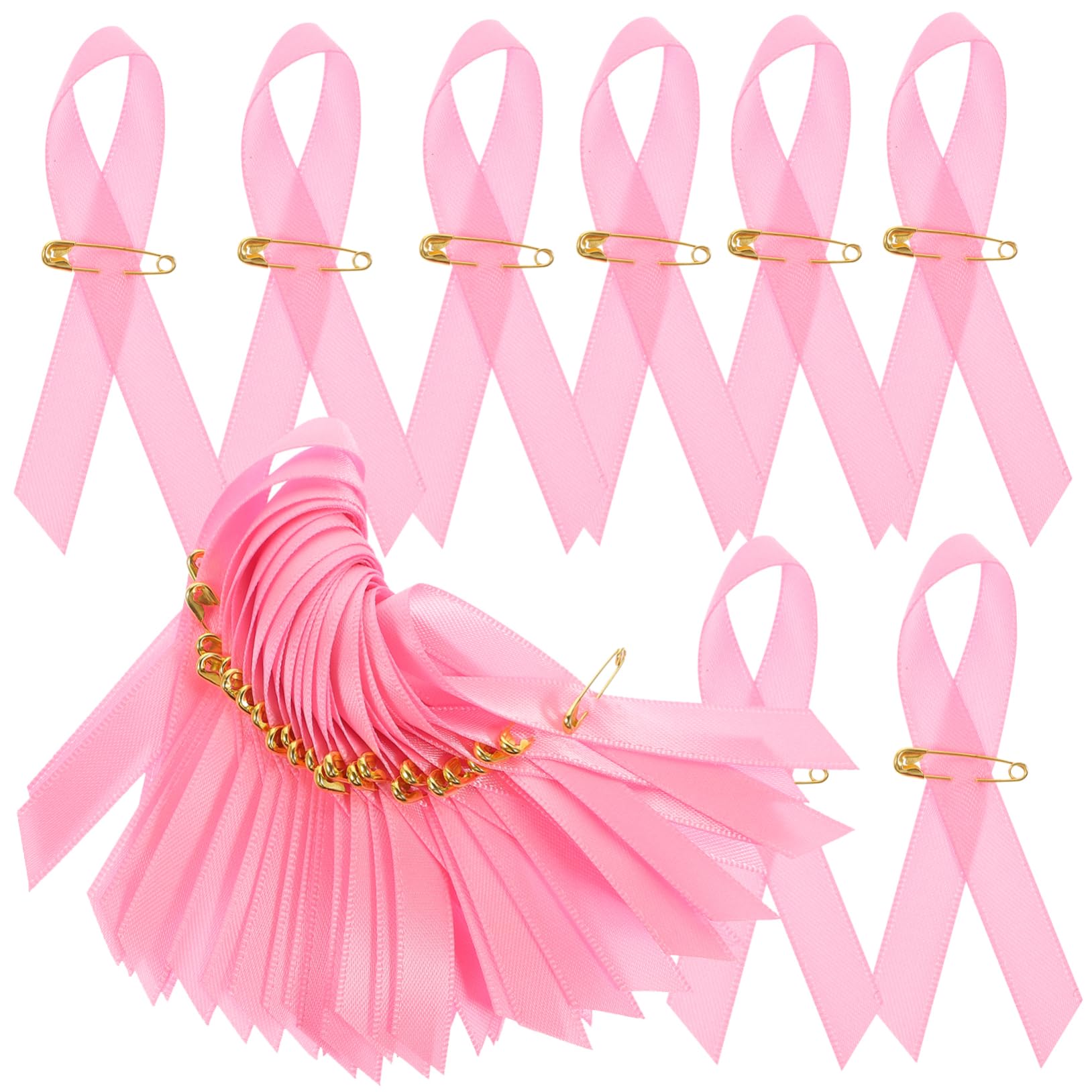 600stücke Brustkrebs-bewusstseinsbänder Mit Sicherheitsnadel Tragbare Fundraising-Ribbons Für Wohltätigkeitsveranstaltungen Und Unterstützung Von Krebspatienten