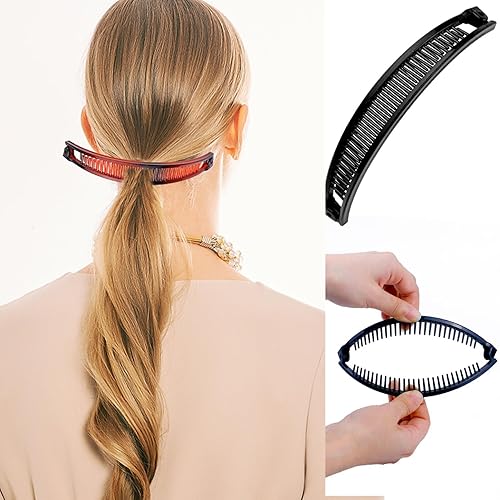 Miniatura 5 de 18 pinzas para el pelo de plátano, pinzas clásicas de plátano, accesorios de peines laterales de plástico con 11162324 dientes, pinzas para el pelo