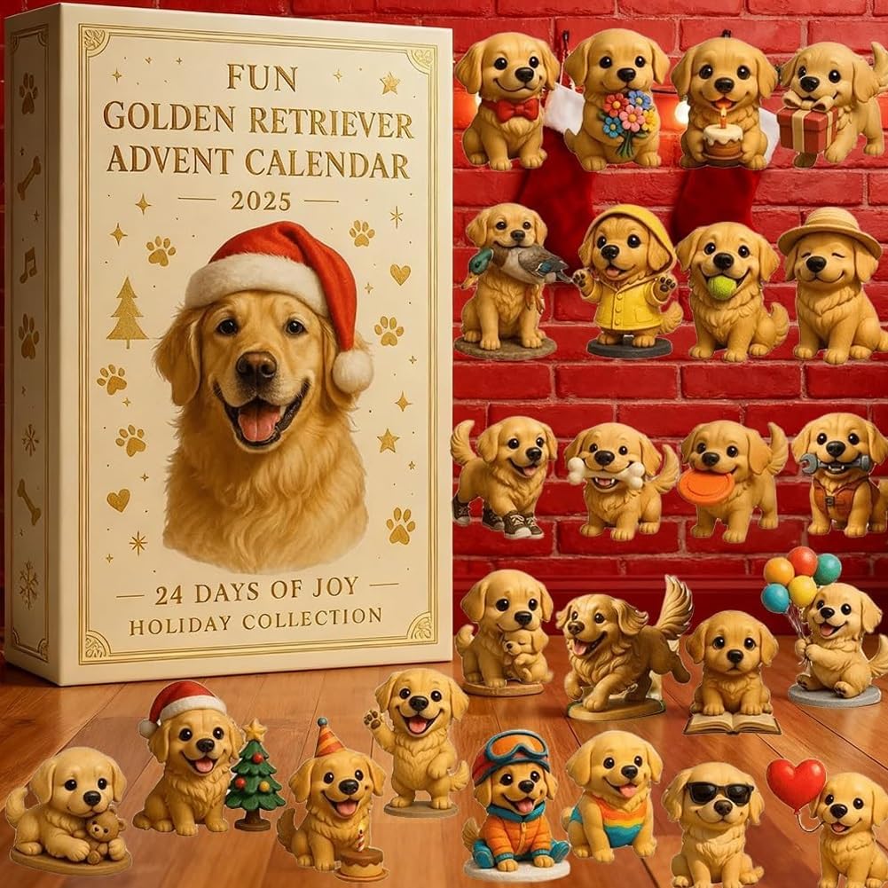 Calendrier De L'Avent Amusant Golden Retriever 2025, Calendriers De