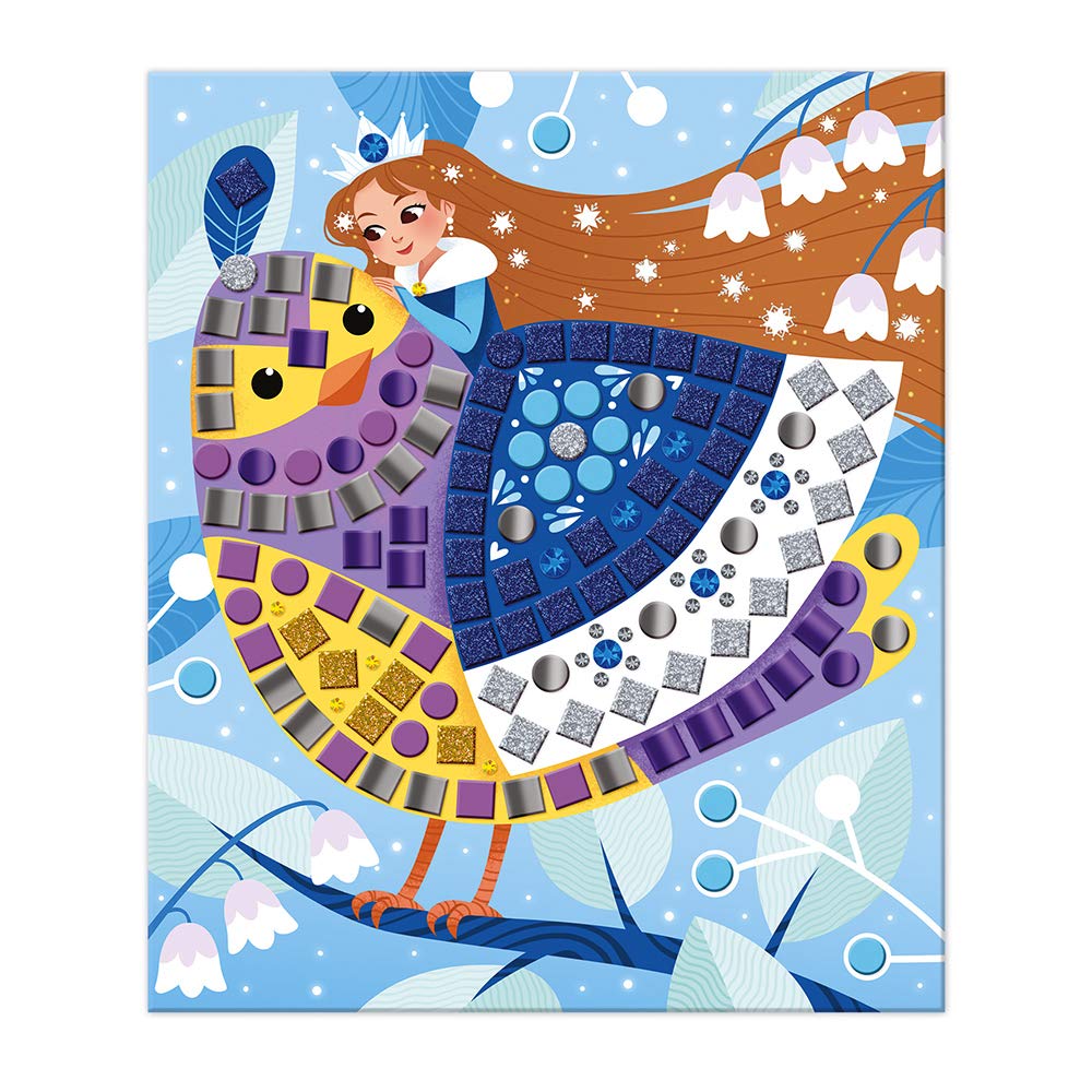 Janod - Cofanetto Mosaici Principesse e Fate - Les Ateliers du Calme - Kit Creativo per Il Tempo Libero dei Bambini - Sviluppo della Motricità Fine e della Concentrazione - Dall'Età di 5 Anni, J07962