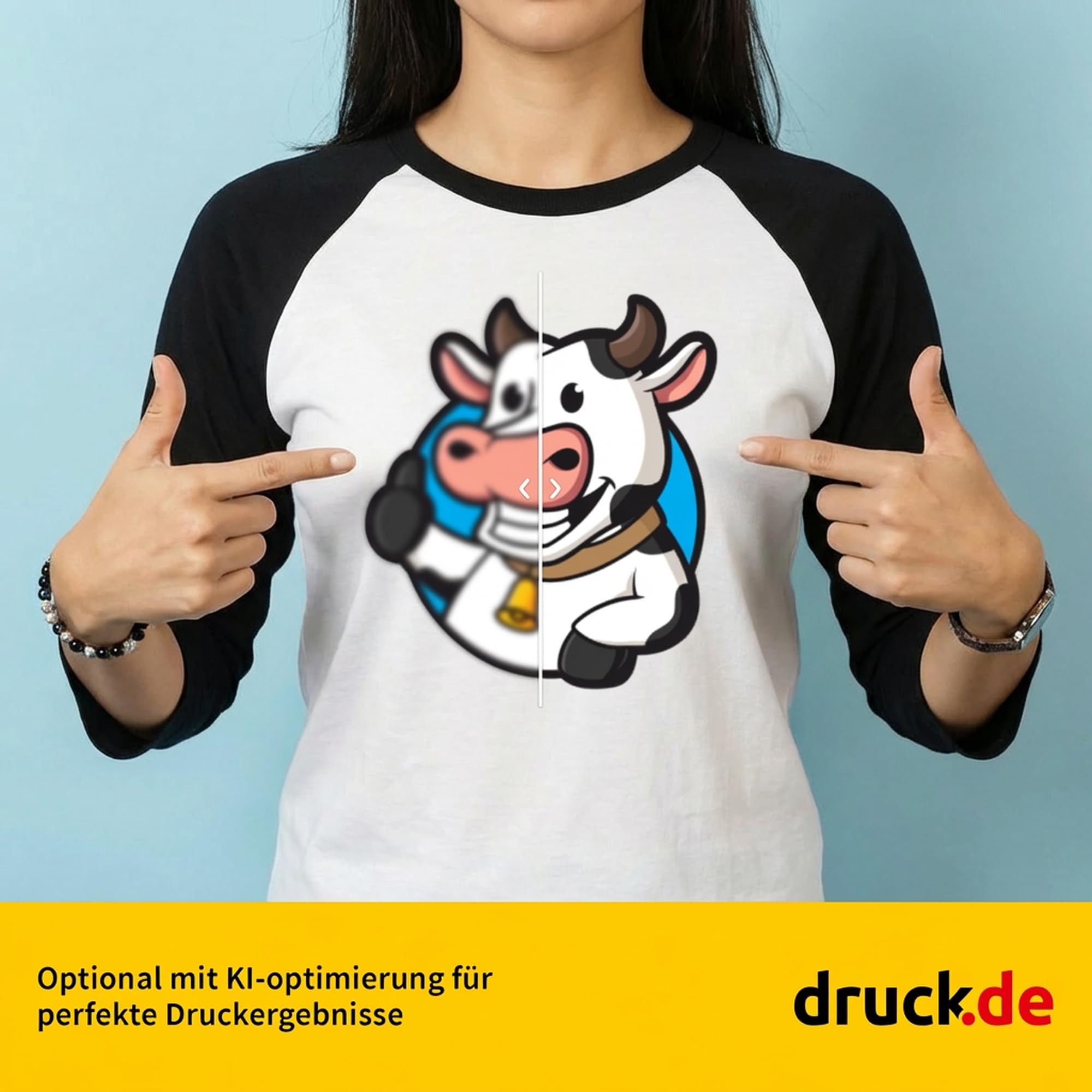 Baseball Langarm Shirt Damen Bedrucken - Foto und Text | Damen Baseball Langarm Shirt personalisieren und bedrucken lassen, mit Foto und Text selbst gestalten
