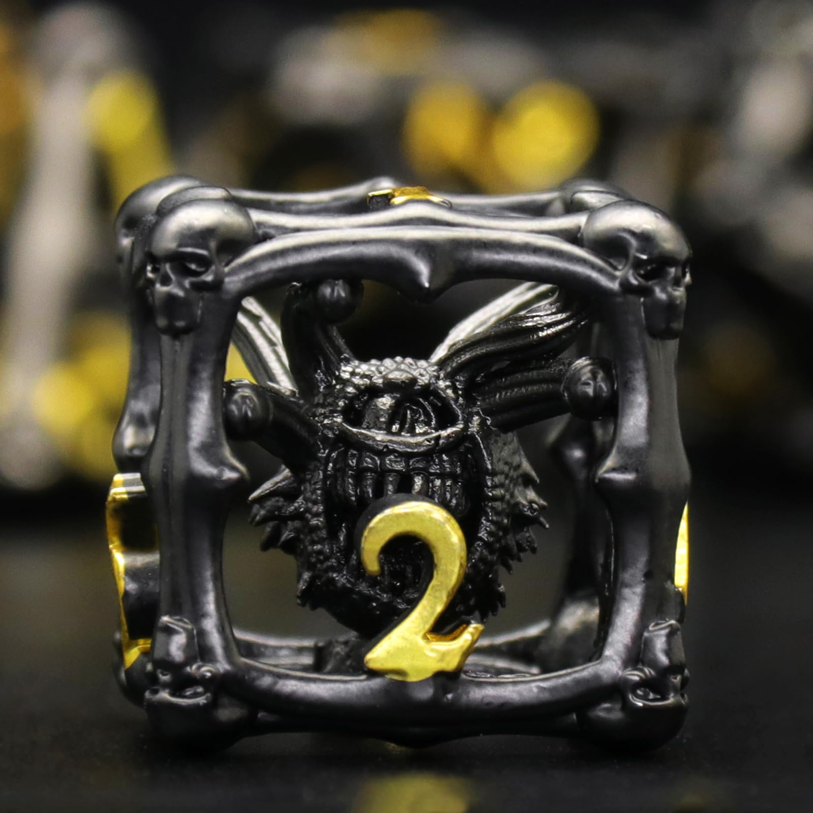 DND Würfel Set Rollenspiel, Polyedrische Würfelset D and D(E-Black Gold)