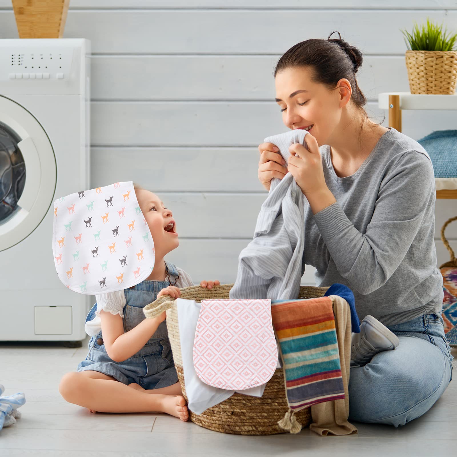 Juego de paños para eructos 100% algodón, absorbente y suave, toalla para recién nacidos y bebés, unisex, paquete de 5 (lleno de amor)