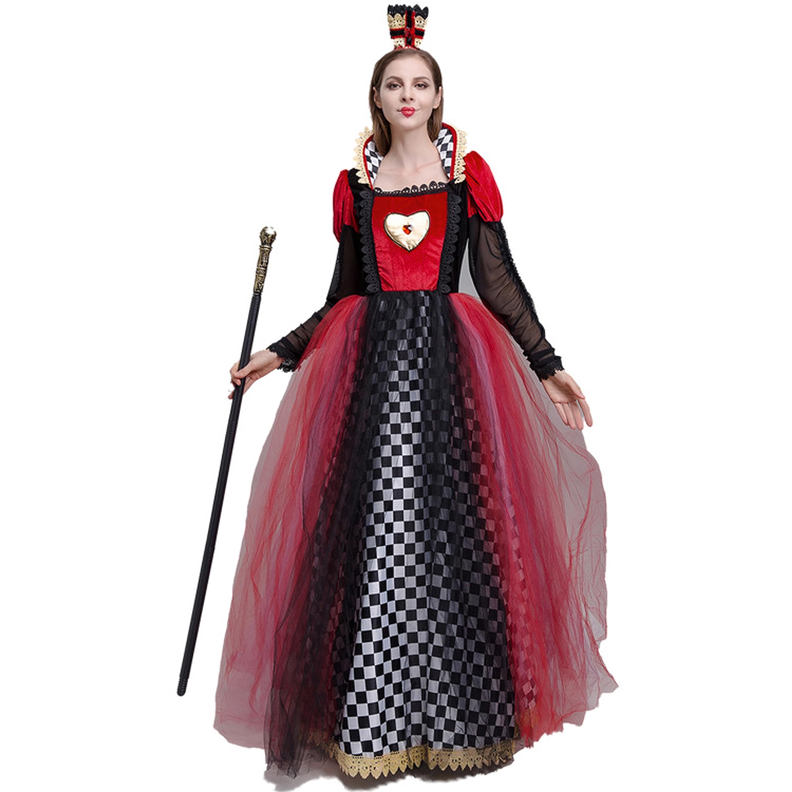 コスプレ 仮装 トランプの女王 大人用 SM 【 コスプレ 衣装 ハロウィン 仮装 コスチューム 不思議の国のアリス グッズ クィーン ハートの女王 おとぎ話 童話 パーティーグッズ 赤の女王 余興 王妃 クイーン レディース 女性用 】 Amazon.co.jp: MOPQAWRV ハートの女王 コスプレ ドレス 衣装 不思議の