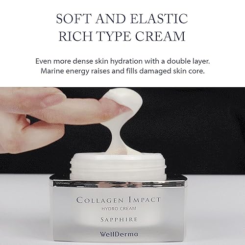 Miniatura 3 de WELLDERMA Sapphire Collagen Impact Hydro Cream, 1.69 onzas líquidas - Hidratante facial hidratante y equilibrante con complejo de colágeno y