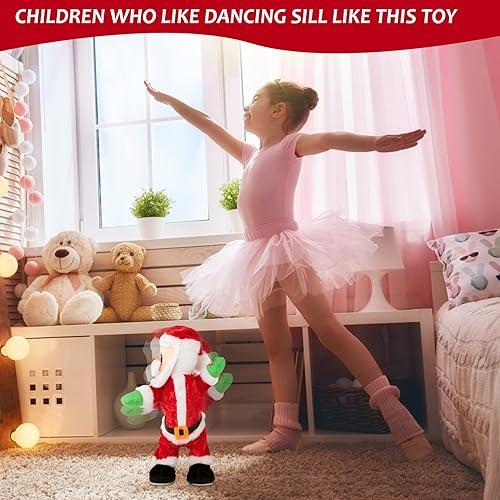 Miniatura 5 de Twerking Santa Claus - Muñeca de peluche eléctrica de Navidad bailando cantando canción inglesa juguetes de Papá Noel para niños
