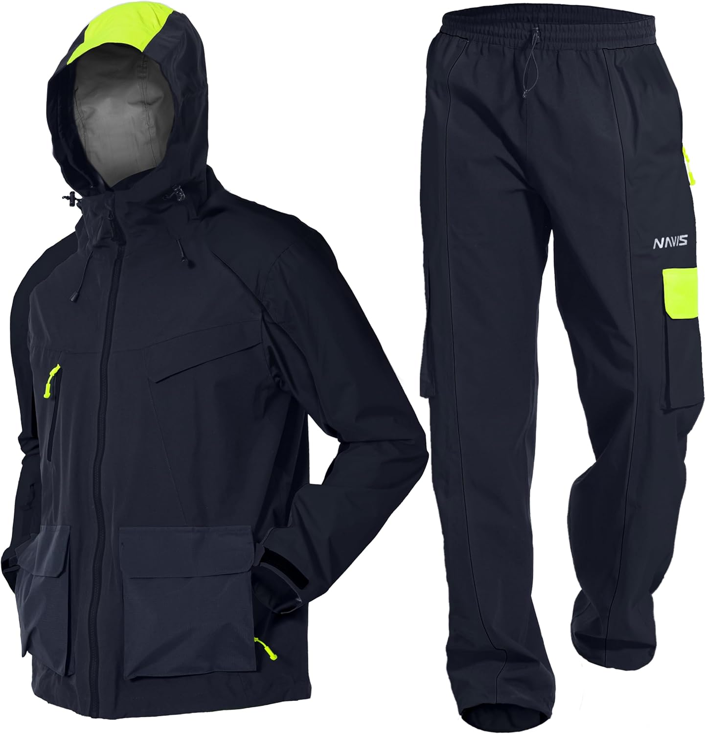 Men’s PRO Waterproof Workwear Rain Suit 3-Piece Set, Hi-Vis Hooded Jacket & Pants, 3L-Gore Pro-Tex Oxford, Multi-Pocket