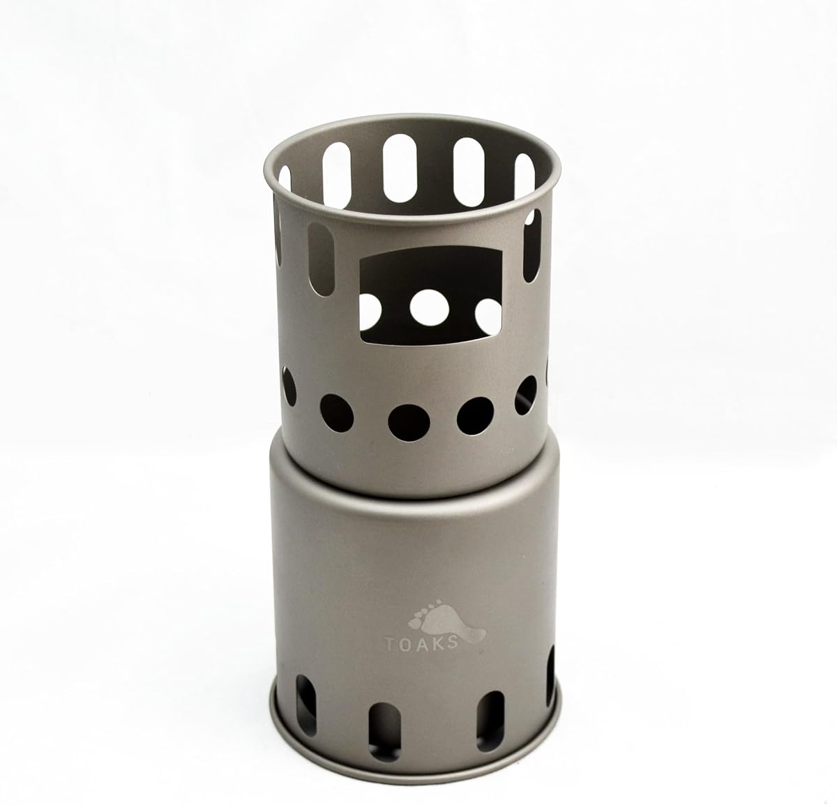 Estufa de leña plegable grande de titanio TOAKS: ultraligera, compacta y duradera para mochileros, acampadas y supervivencia