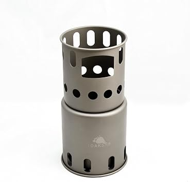 TOAKS Titanium Small Collapsible Wood Burning Stove Ultralight, Compact & Durable for Backpacking, Camping, and Survival
