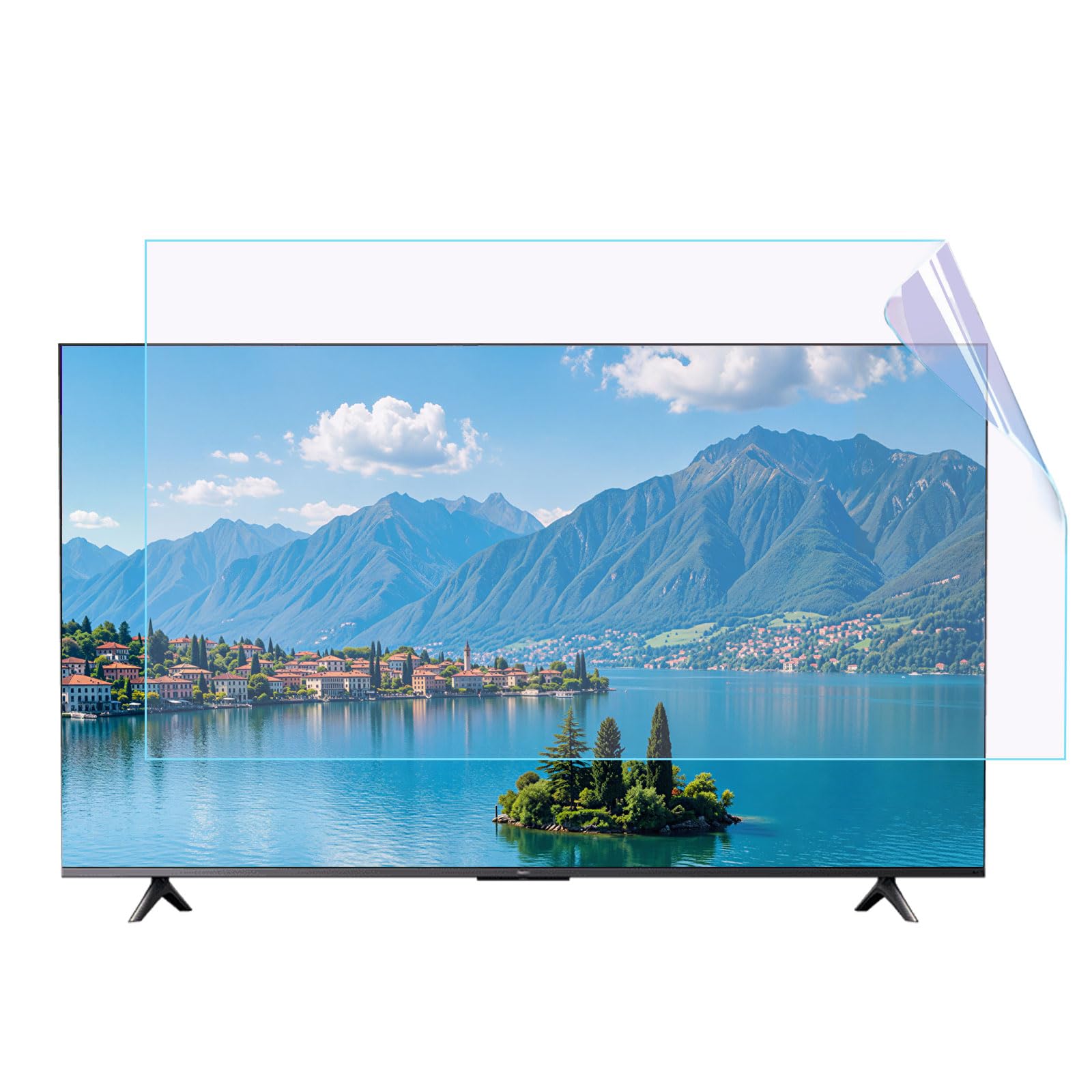 Protector De Pantalla Para TV Con Filtro De Luz Azul, Lámina Mate Resistente A Los Arañazos,Filtro Bloqueador De Luz Azul Fácil Instalación,55" 1211x682mm