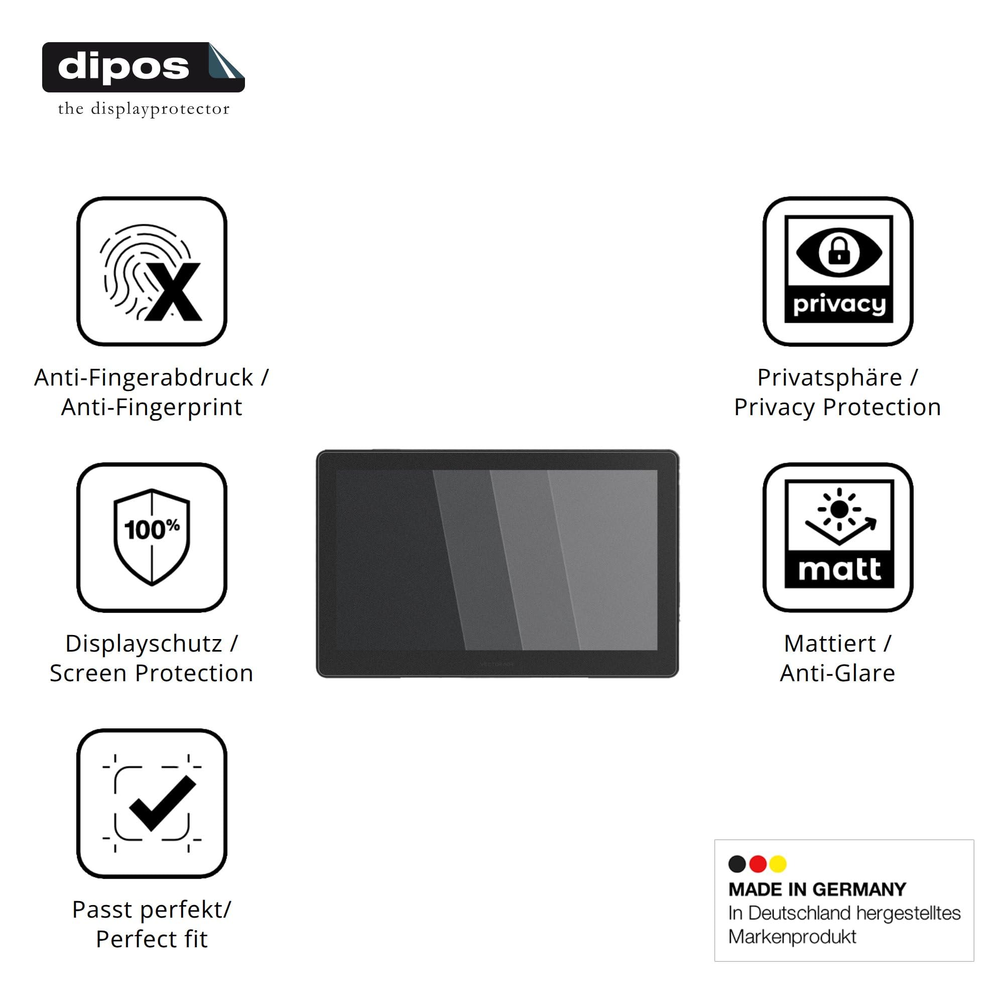 dipos Protector de Pantalla Antiespía para VECTOR AGR HD818 | Película protectora mate, filtro de privacidad 4 vías, ajuste perfecto, antiarañazos, sin burbujas, autoadhesivo