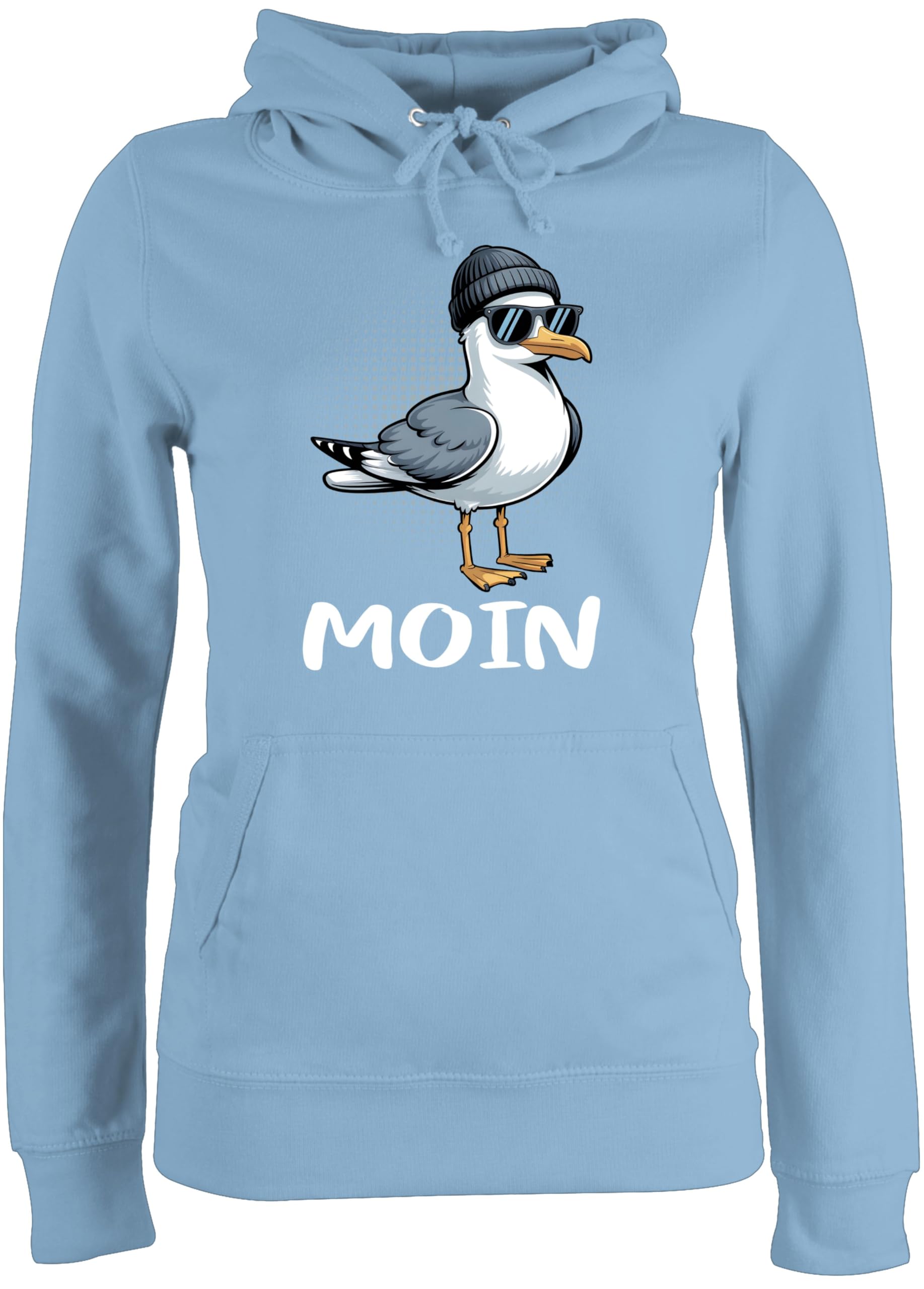 Shirtracer - Pullover Damen Hoodie Frauen - Moin Geschenk Coole Möwe I Moinsen Geschenkidee maritim I Ostsee I Nordsee I Moinzen