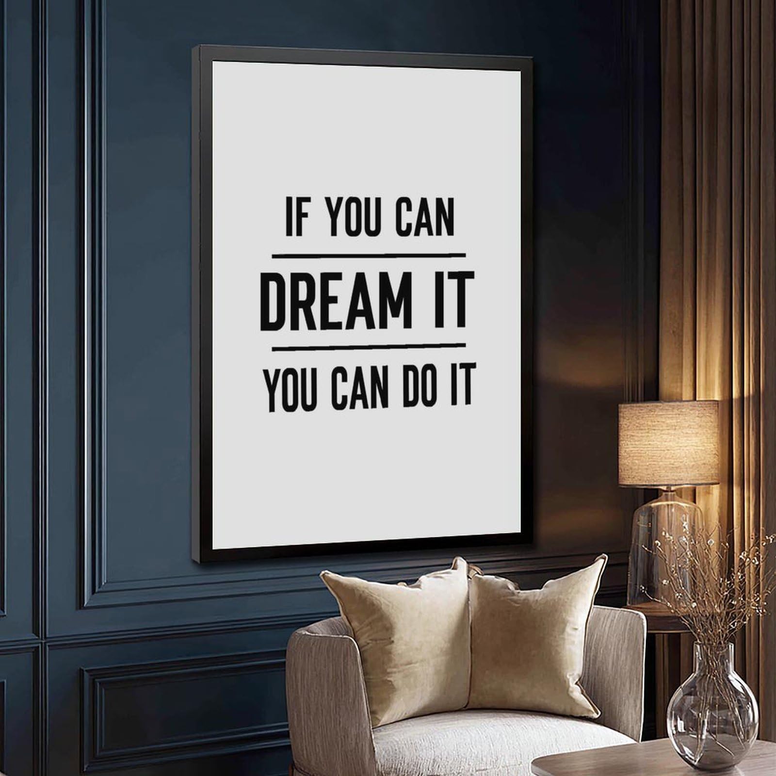 Mnyuein Poster « If You Can Dream It » avec citations de motivation