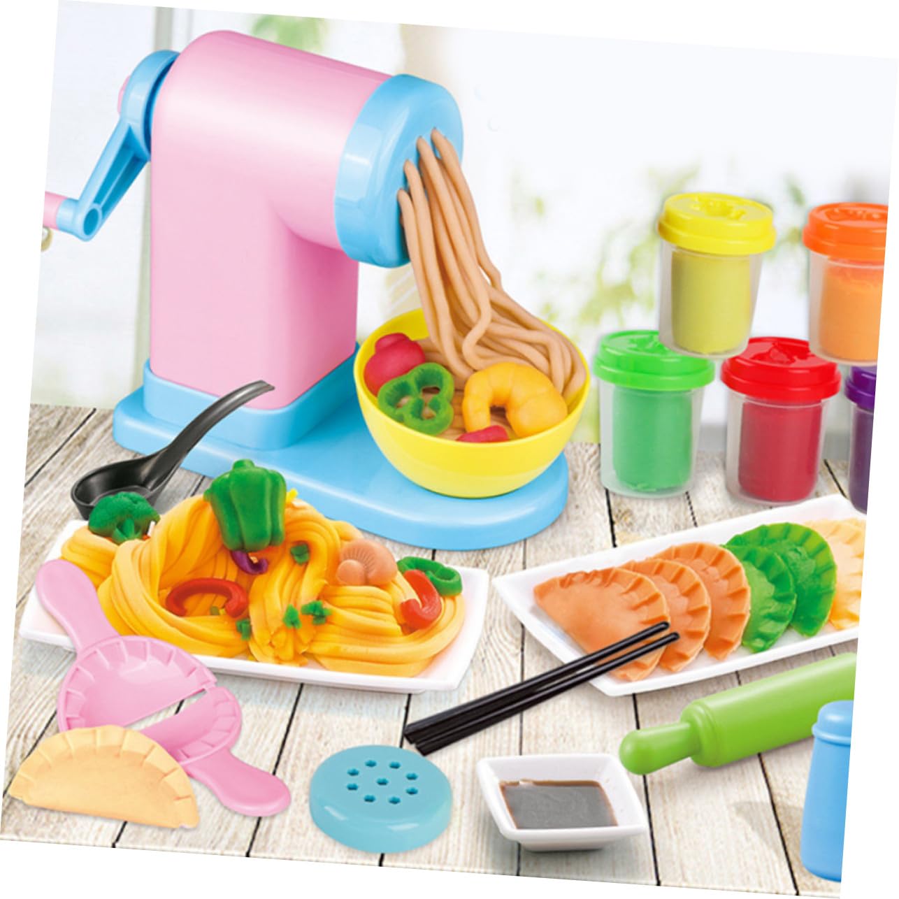 Máquina de Pasta de Plastilina para Molde para Hacer Fideos Coloridos Juguete para Modelar Plastilina Entrenamiento de Habilidades Manuales y Creatividad