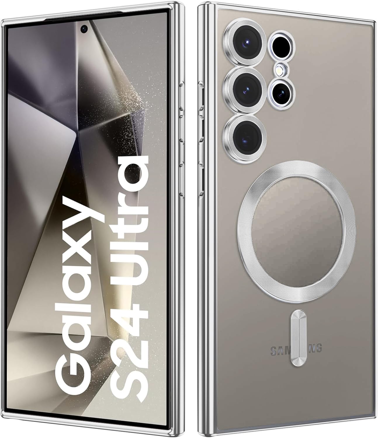 VONZEE Clear Logo Electroplating Transparent Case for Samsung Galaxy S24 Ultra 5G, [Support for MagSafe Charger] Electroplate Magnetic TPU Cover, Individual Camera Protection for Each Lens - Grey (B0CZ6RBCC5) Amazon Price History, Amazon Price Tracker