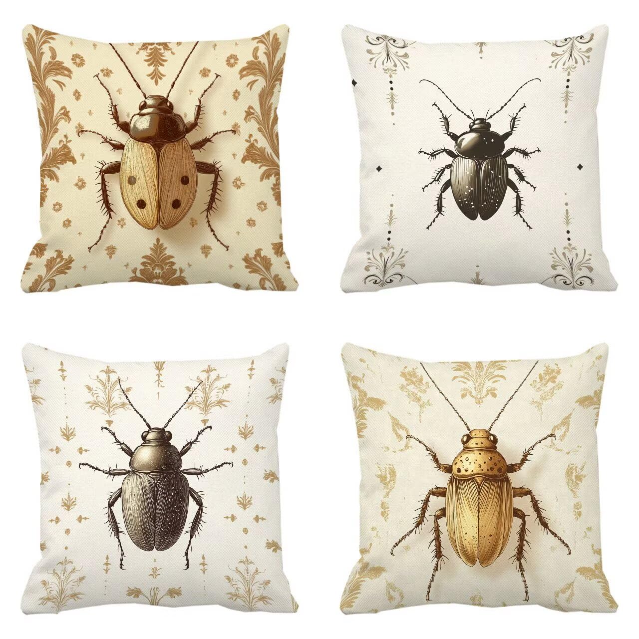 Housse coussin 55x55 cm lot de 4 animaux m-347 imperméable pour canapé de jardin