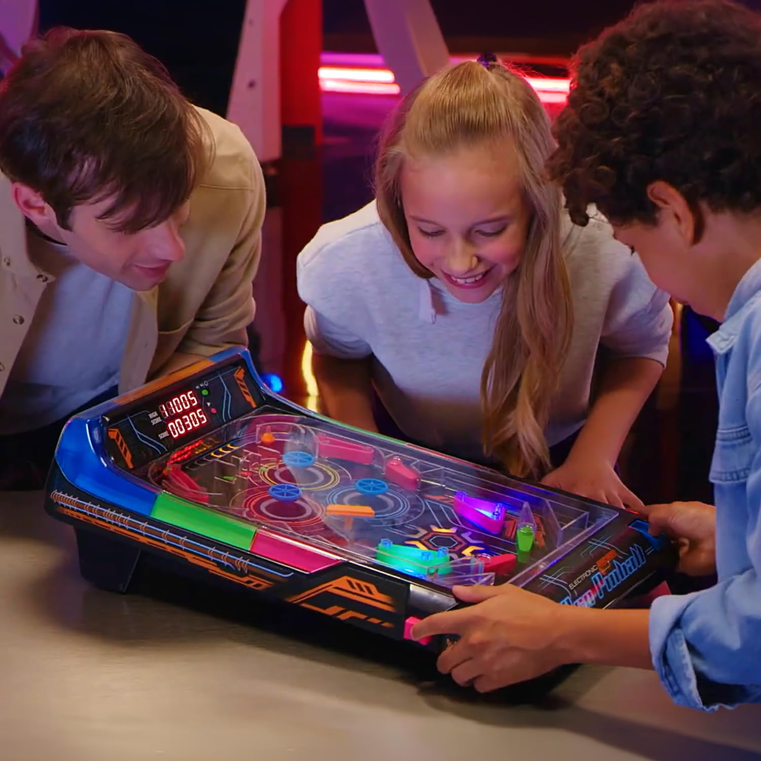 Merchant Ambassador Electronic Arcade Pro Pinball - Gioco da tavolo con luce e suono, tabellone segnapunti a doppio LED, 10 funzioni di livello professionale, per adulti e bambini dai 6 anni in su