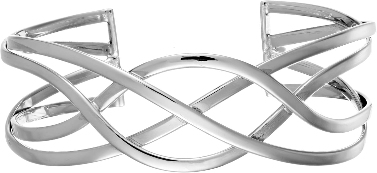 Silverly 925 Sterling Silver Bangle Celtic Knot Design- Celtic Jewelry - Ladies Wide Braided Cuff Bracelet - 925 Silver Friendship Bracelets for Women - Infinity Knot Bridesmaid Gift