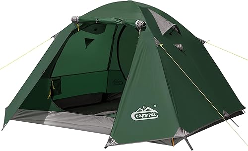 Camppal Tienda de campaña para 2 a 3 personas, resistente al viento, resistente al viento, para mochileros, senderismo, caza, motociclismo y ciclismo