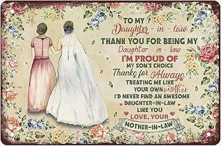 To My Daughter In Law Poster Daughter In Law Gift Daughterinlaw Gift Daughter In Law Novelty Retro Metal Tin Sign Home Decor Plate Wall Art Farmhouse Sign Living Room Decor Wall Decor 5.5x8 Inch