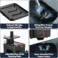 Vista 4 de Comedero automático grande para peces, 14 onzas líquidas, dispensador patentado de tanque de alimentos para acuarios con temporizador, alimentación