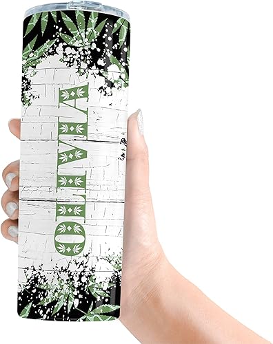 Miniatura 4 de Vaso delgado con nombre personalizado de 20 onzas con popote de doble pared (floral #2)