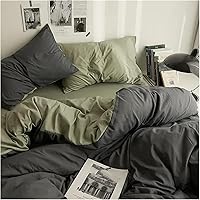 Vista 4 de Funda de edredón de doble cara de doble cara, color liso, tamaño Queen, ropa de cama