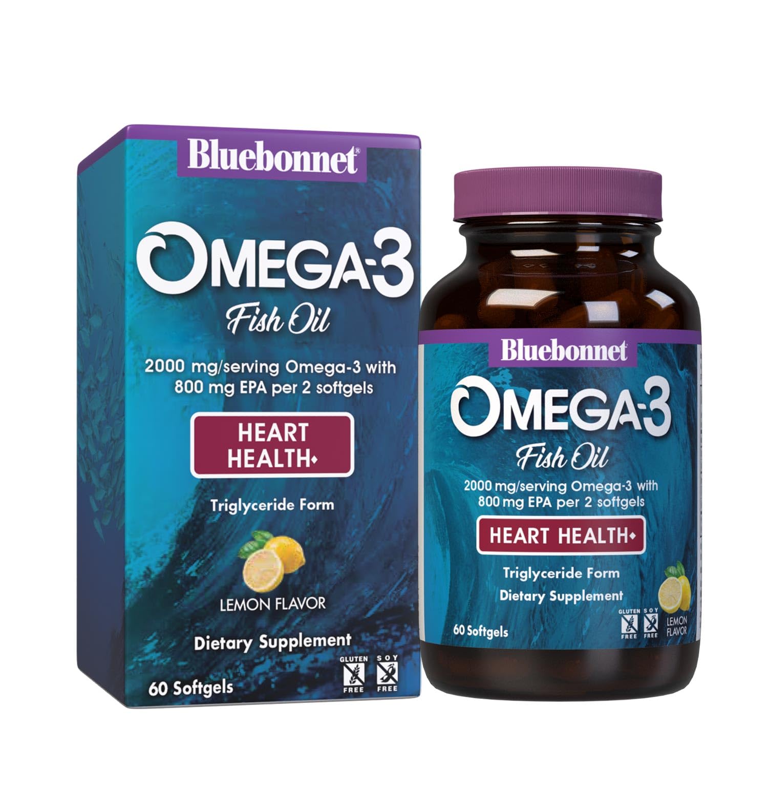 Bluebonnet Nutrition Blue Bonnet Omega-3 Heart Formula, 60 Count