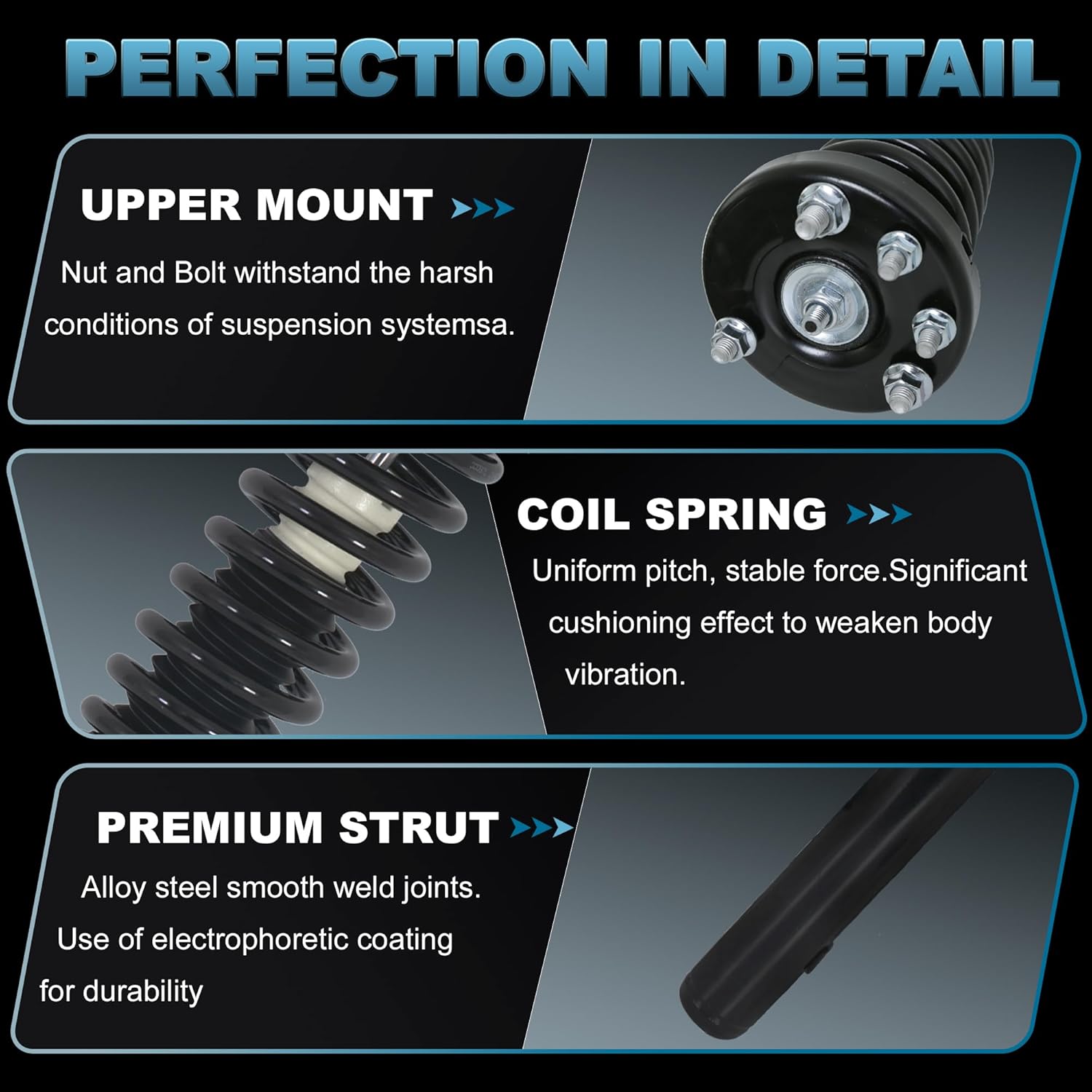 172123L 172123R Front Struts Assembly Compatible for 2003-2007 Honda Accord w/Coil Spring Front Shock Absorbers (2 PCS)