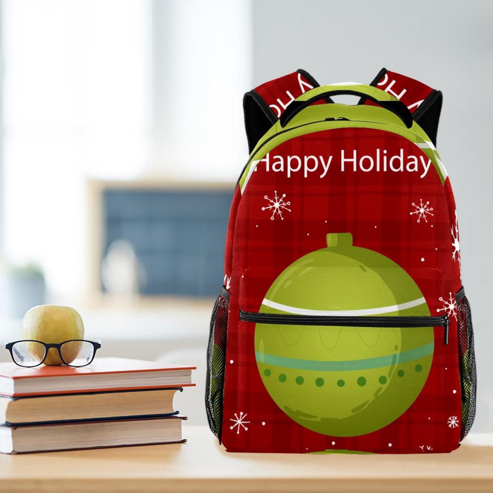 Zaino scolastico per uomini e donne, borsa per laptop da viaggio per le vacanze di Natale, zaino leggero per università, zaino casual per libri