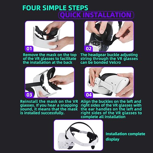 Vista 4 de Hibloks Head Strap for Oculus Quest 2,Comefortable-Design Quest 2 Head Strap, Oculus Quest 2 Accessories Replacement for Elite Strap
